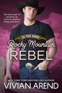 Book cover: rocky mountain Rebel. Image of Joel Coleman, young, sexy cowboy with gentle smile